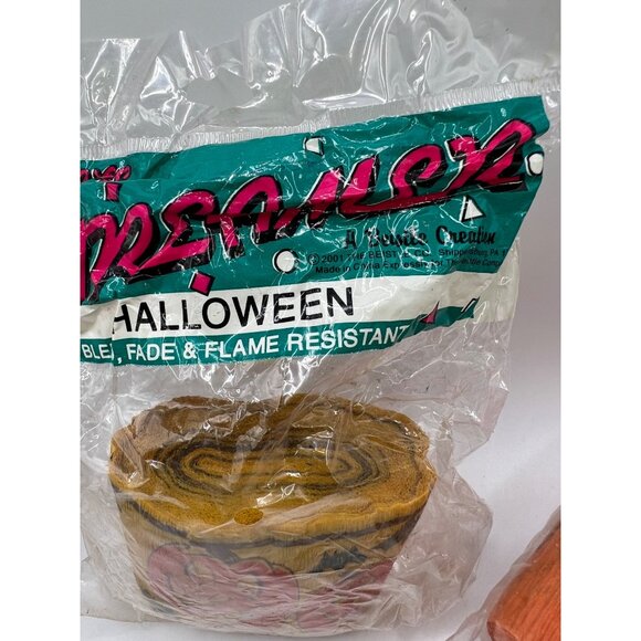 Vintage 90s Halloween Crepe Party Streamers Lot of 2 Sealed‎ Jack O Lanterns NOS - Picture 3 of 4